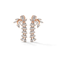 Unique Silver Earrings With Diamond Inlays
