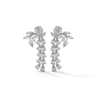 Unique Silver Earrings With Diamond Inlays