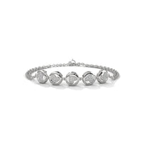 Heart Bezzel Silver Bracelet