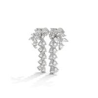 Unique Silver Earrings With Diamond Inlays