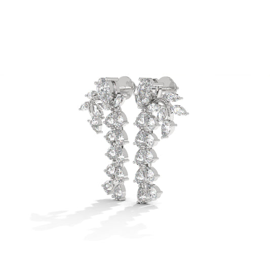 Unique Silver Earrings With Diamond Inlays