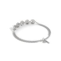 Heart Bezzel Silver Bracelet