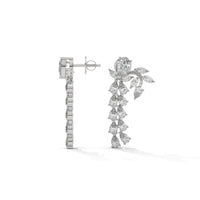 Unique Silver Earrings With Diamond Inlays