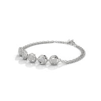 Heart Bezzel Silver Bracelet