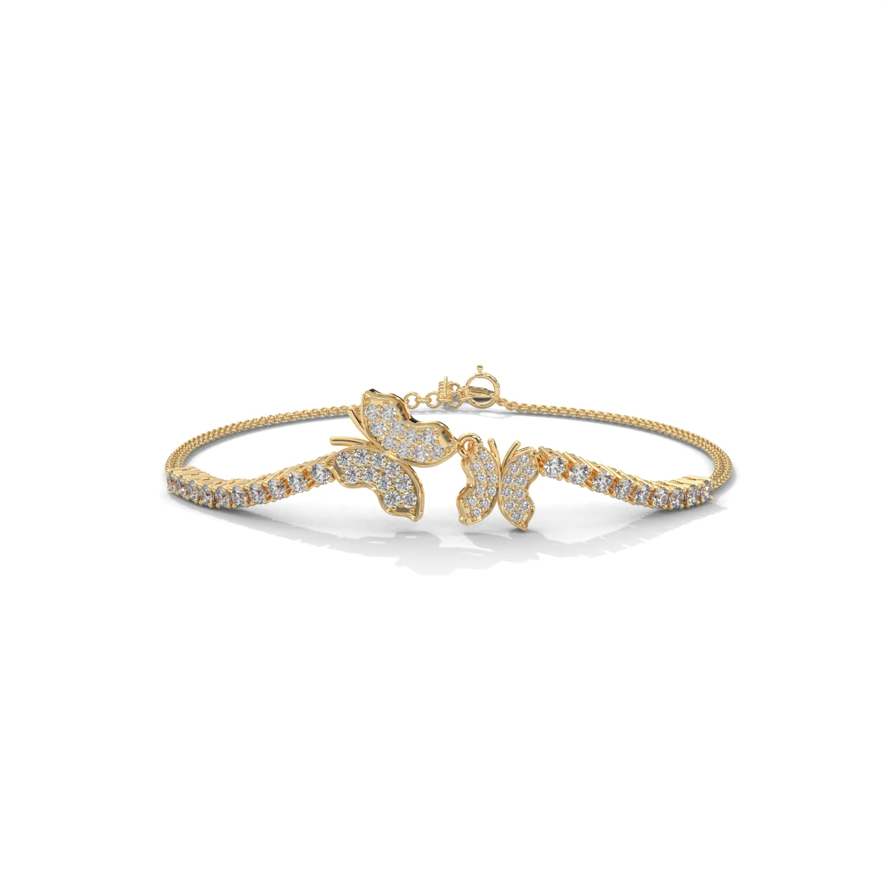 Butterfly Gemstone Silver Bracelet
