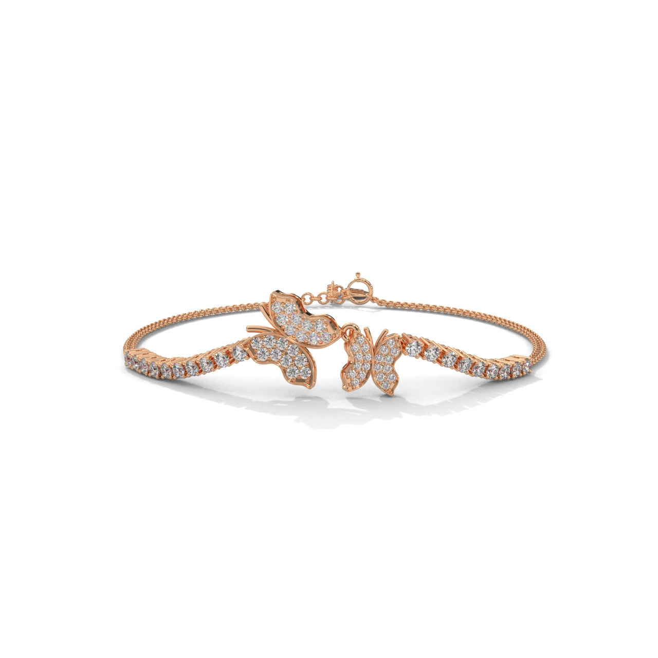 Butterfly Gemstone Silver Bracelet