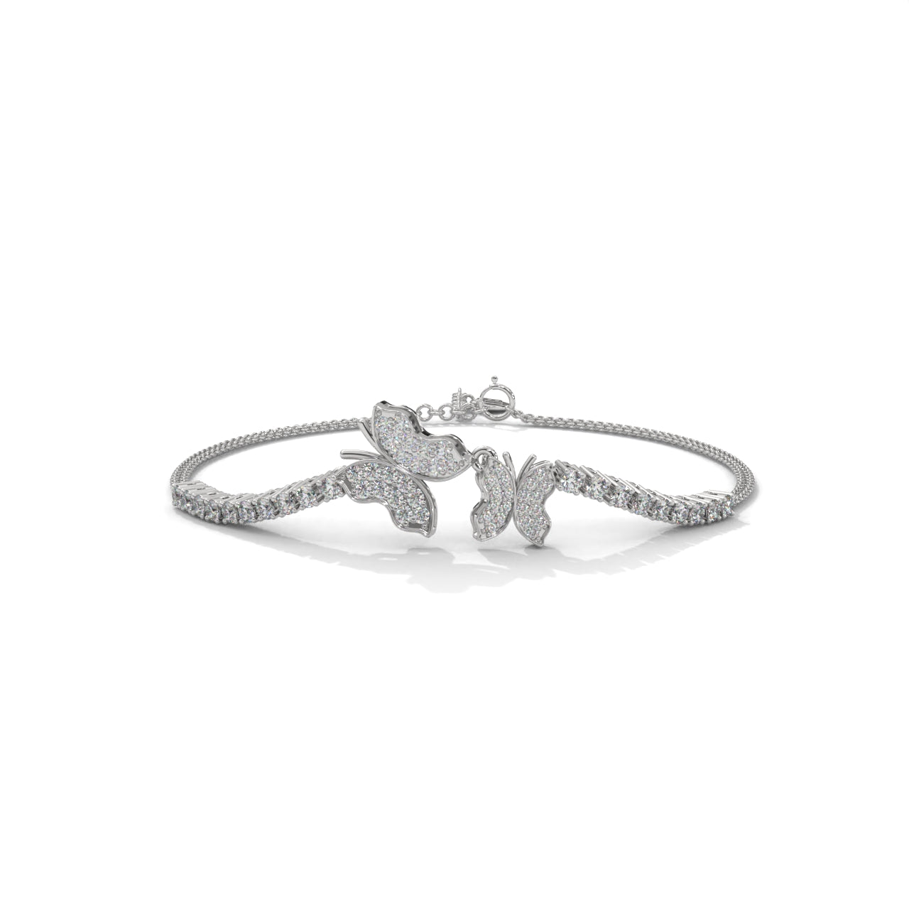 Butterfly Gemstone Silver Bracelet