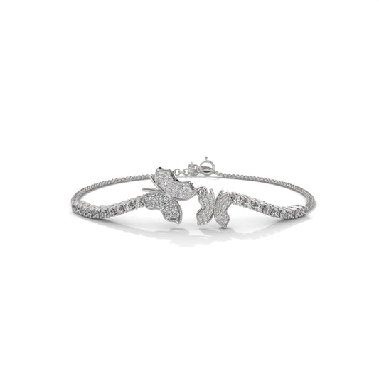 Butterfly Gemstone Silver Bracelet
