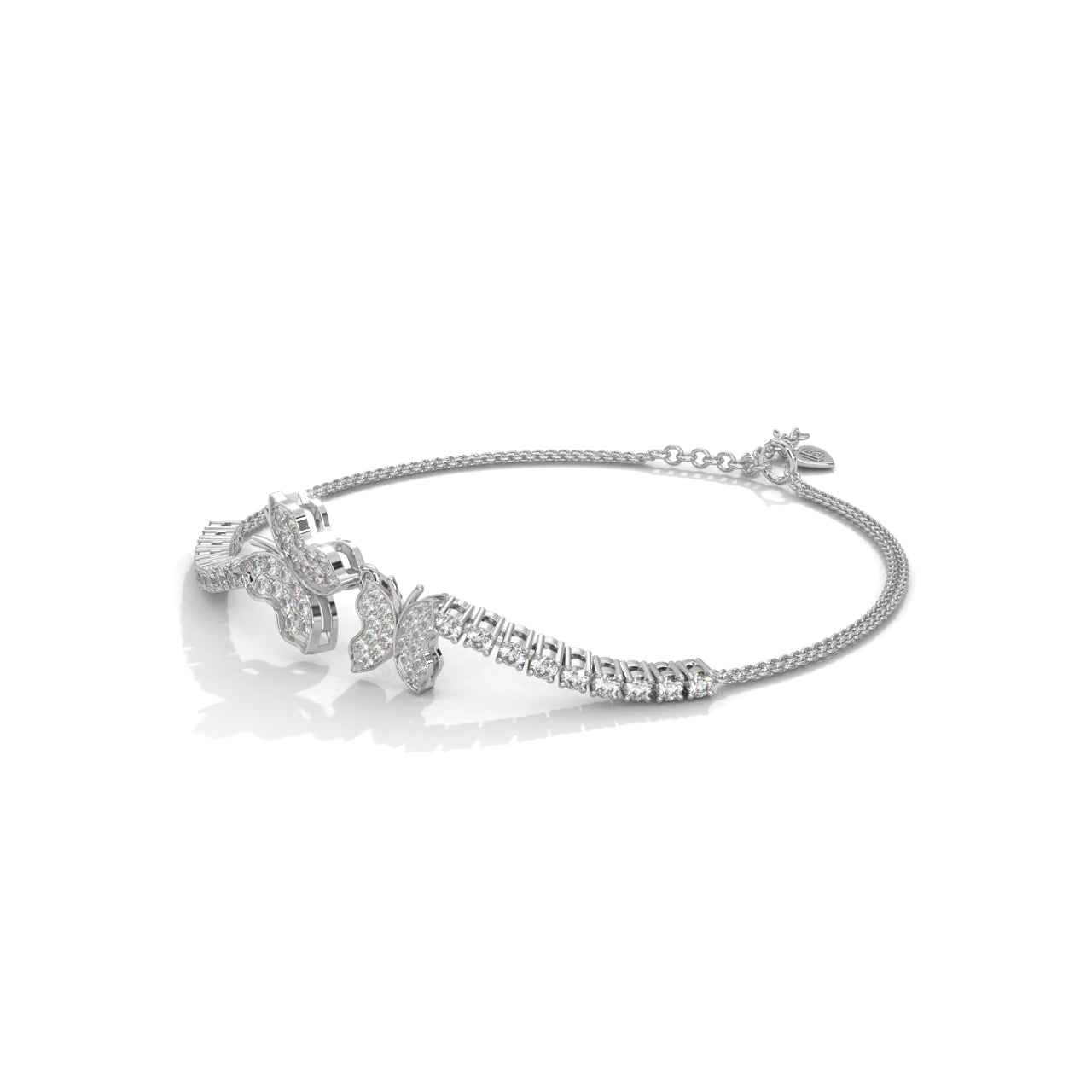 Butterfly Gemstone Silver Bracelet