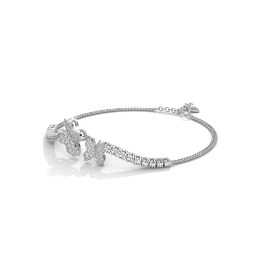 Butterfly Gemstone Silver Bracelet