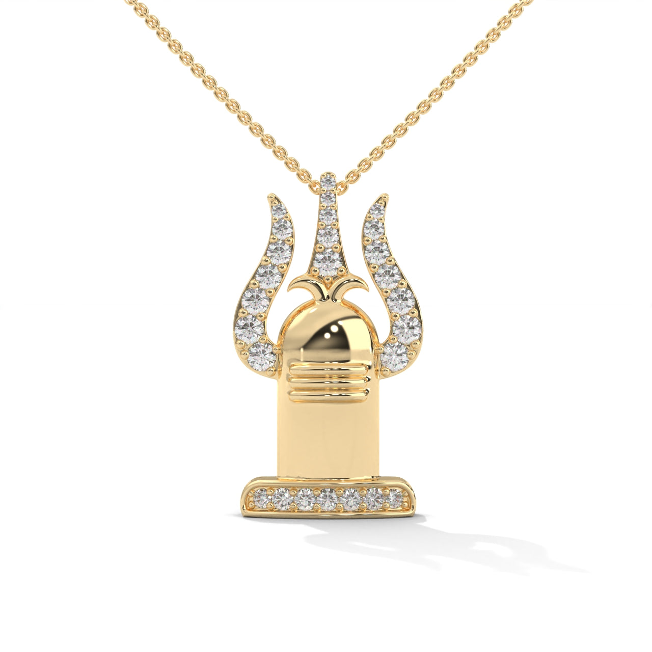 Trident And Shivling Pendant Goddess Silver Necklace