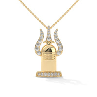 Trident And Shivling Pendant Goddess Silver Necklace