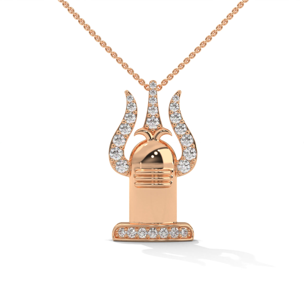 Trident And Shivling Pendant Goddess Silver Necklace