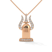 Trident And Shivling Pendant Goddess Silver Necklace