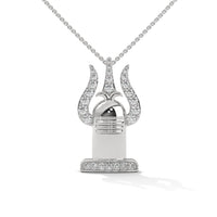 Trident And Shivling Pendant Goddess Silver Necklace