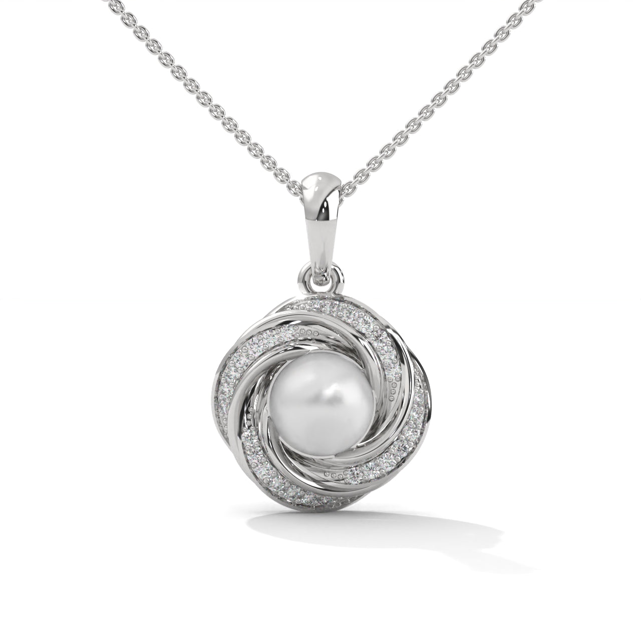 Pearl Twist Silver Necklace