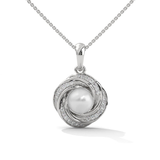 Pearl Twist Silver Necklace