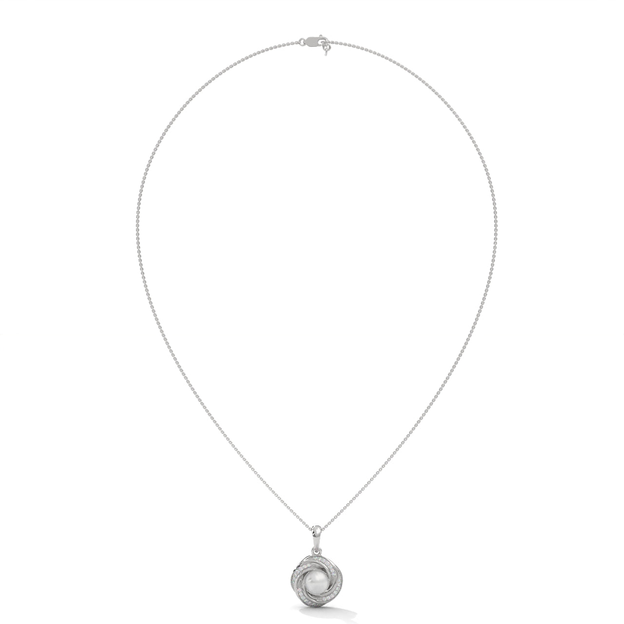 Pearl Twist Silver Necklace