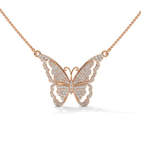 Silver Necklace With Minimalist Geometric Butterfly Pendant