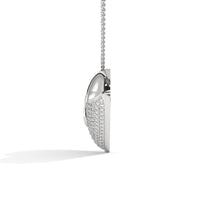 Fashionable Heart Shape Silver Pendant With Diamond Silver Necklace