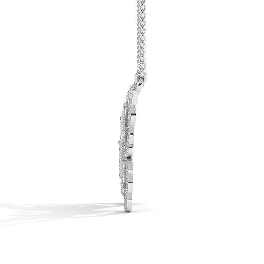 Silver Necklace With Minimalist Geometric Butterfly Pendant