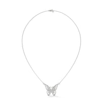 Silver Necklace With Minimalist Geometric Butterfly Pendant