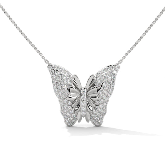 Silver Butterfly Necklace For Women
