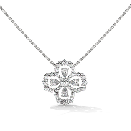 Delicate Flower Silver Necklace
