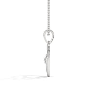 Sophisticated Double Heart With One Diamond Silver Necklace