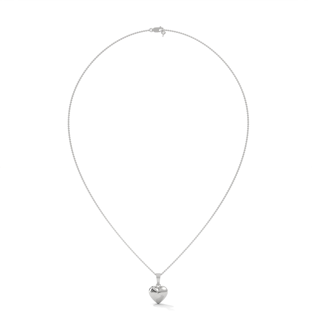 Love Dazzling Heart Silver Necklace