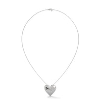 Fashionable Heart Shape Silver Pendant With Diamond Silver Necklace