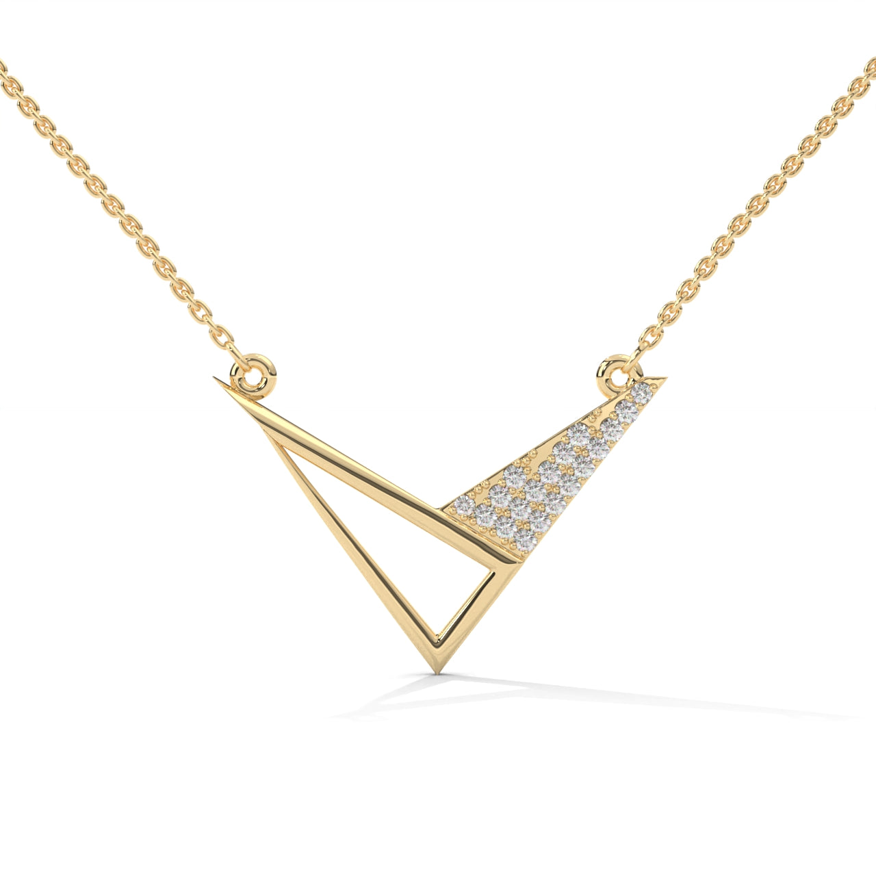 Minimalist 925 Sterling Silver Triangles Necklace