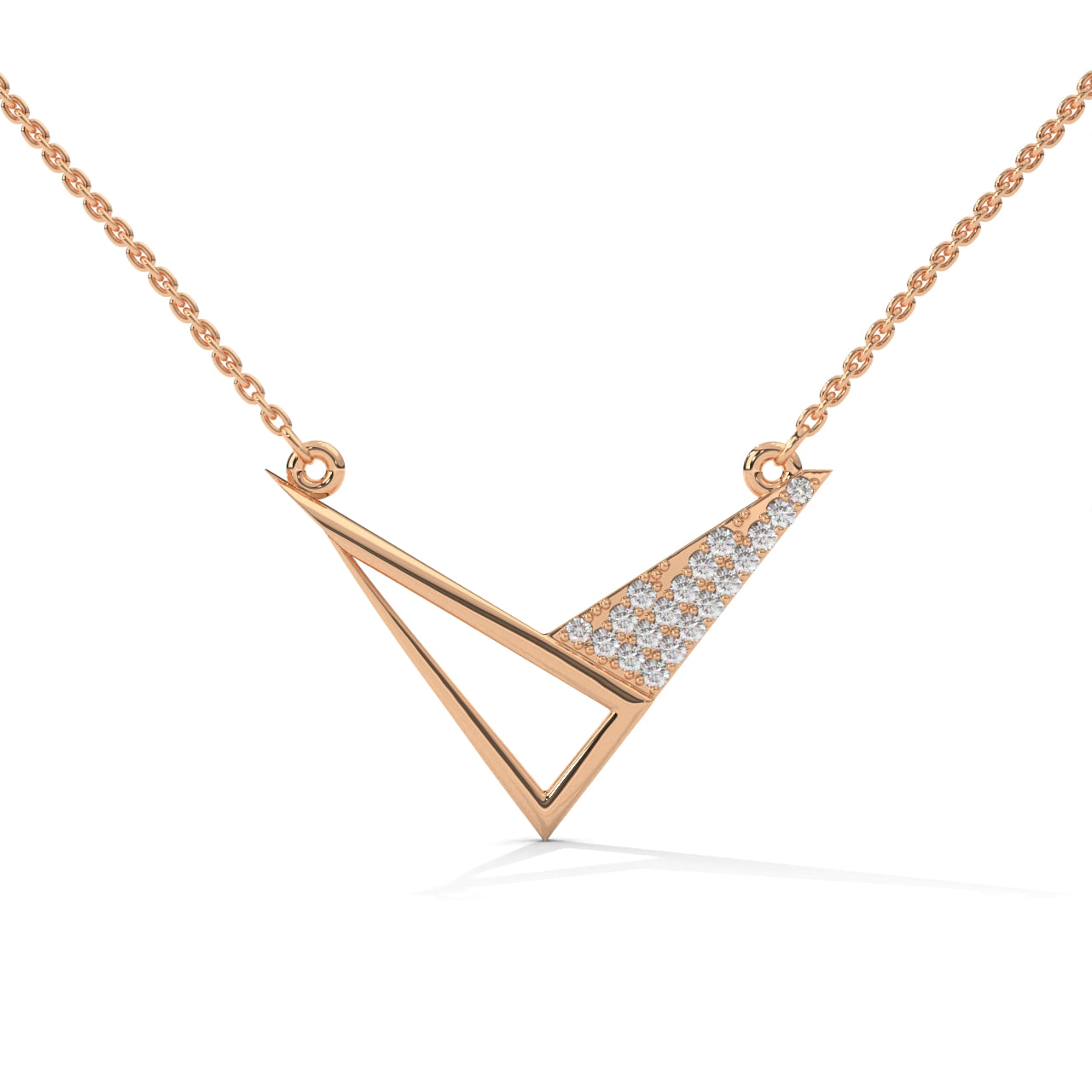 Minimalist 925 Sterling Silver Triangles Necklace