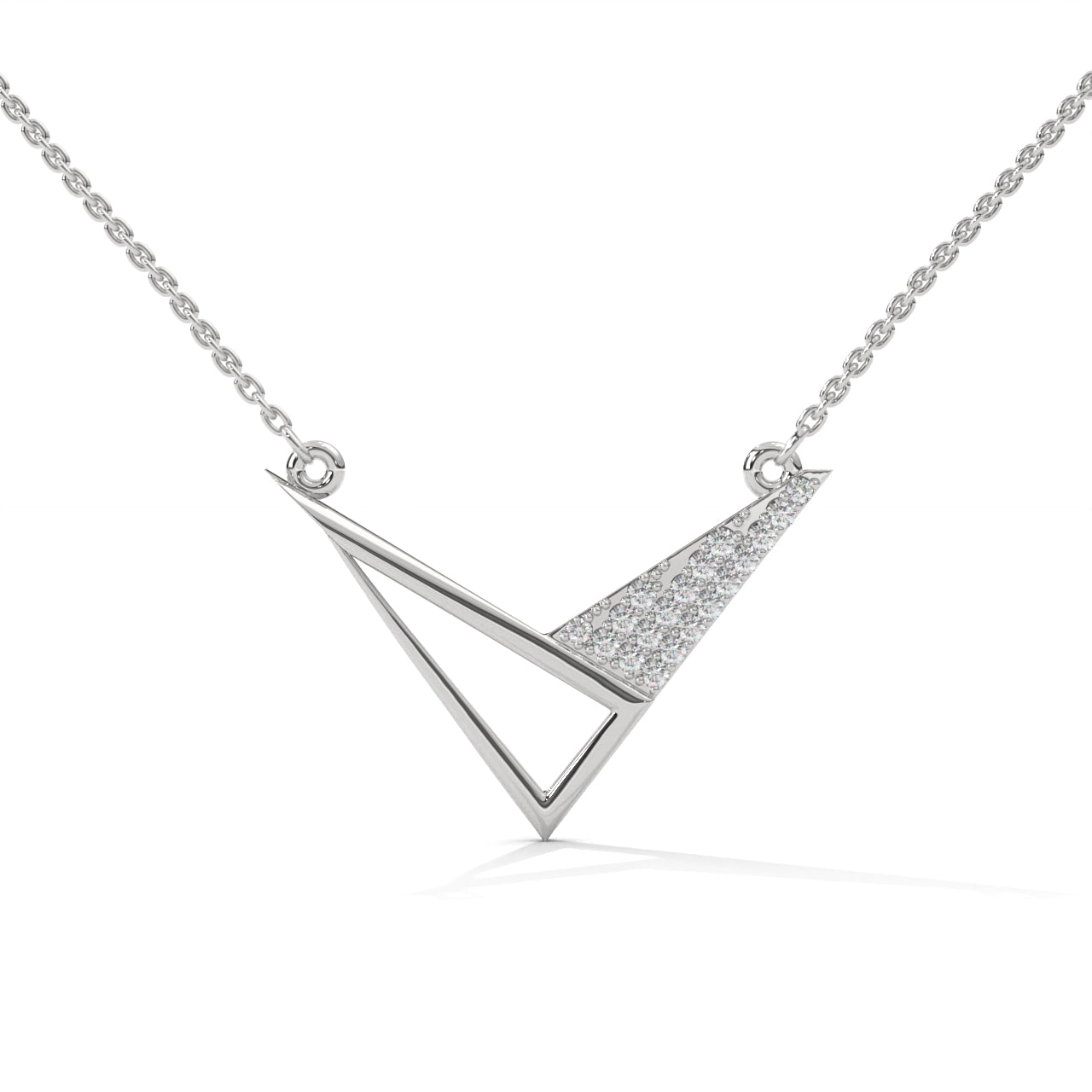 Minimalist 925 Sterling Silver Triangles Necklace