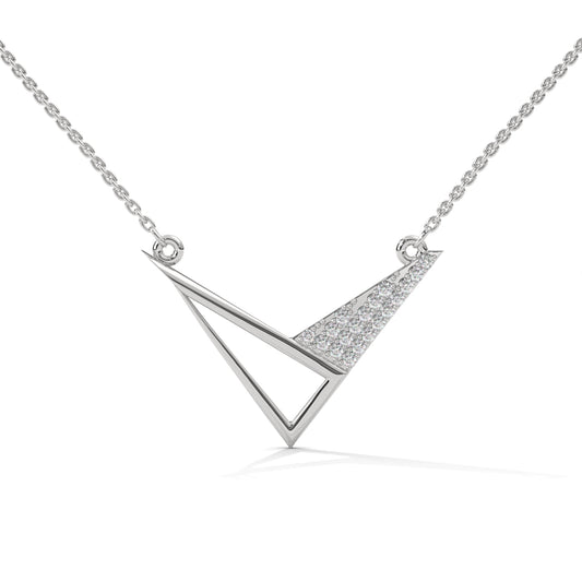 Minimalist 925 Sterling Silver Triangles Necklace