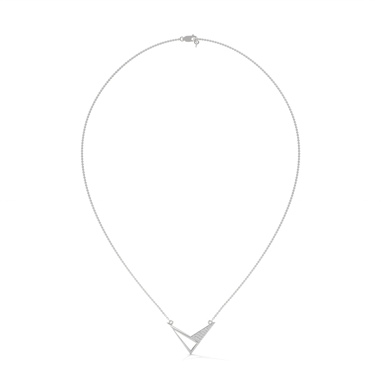Minimalist 925 Sterling Silver Triangles Necklace