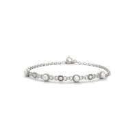 Round Pearl Daily Were Silver Bracelet