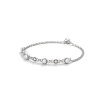 Round Pearl Daily Were Silver Bracelet