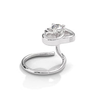 Twisted Silver Nose Pin With One Diamond