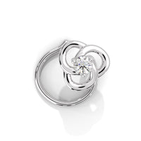 Twisted Silver Nose Pin With One Diamond