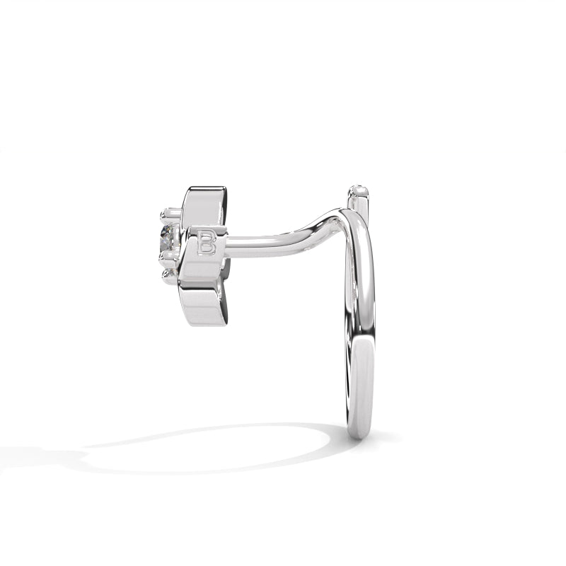 Tiny Floral Silver Nose Pin