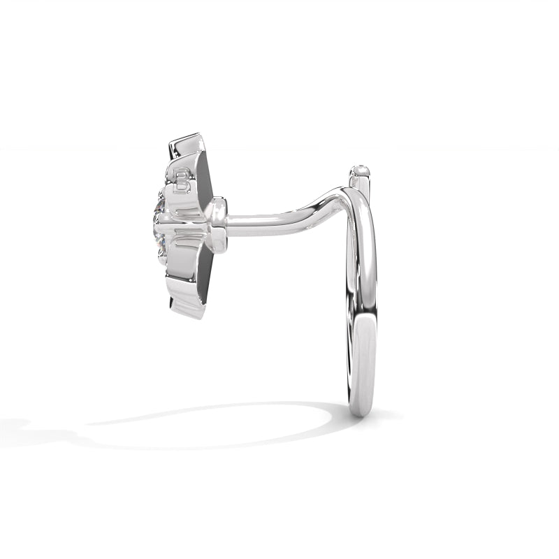 Entangled Heart Sterling Silver Nose Pin