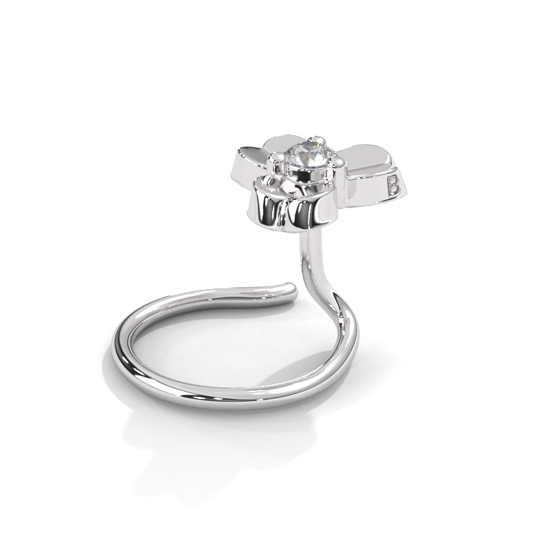 Entangled Heart Sterling Silver Nose Pin