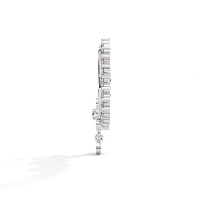 Celestial Flower Feather Hoop Siver Nose Pin
