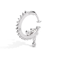 Celestial Flower Feather Hoop Siver Nose Pin