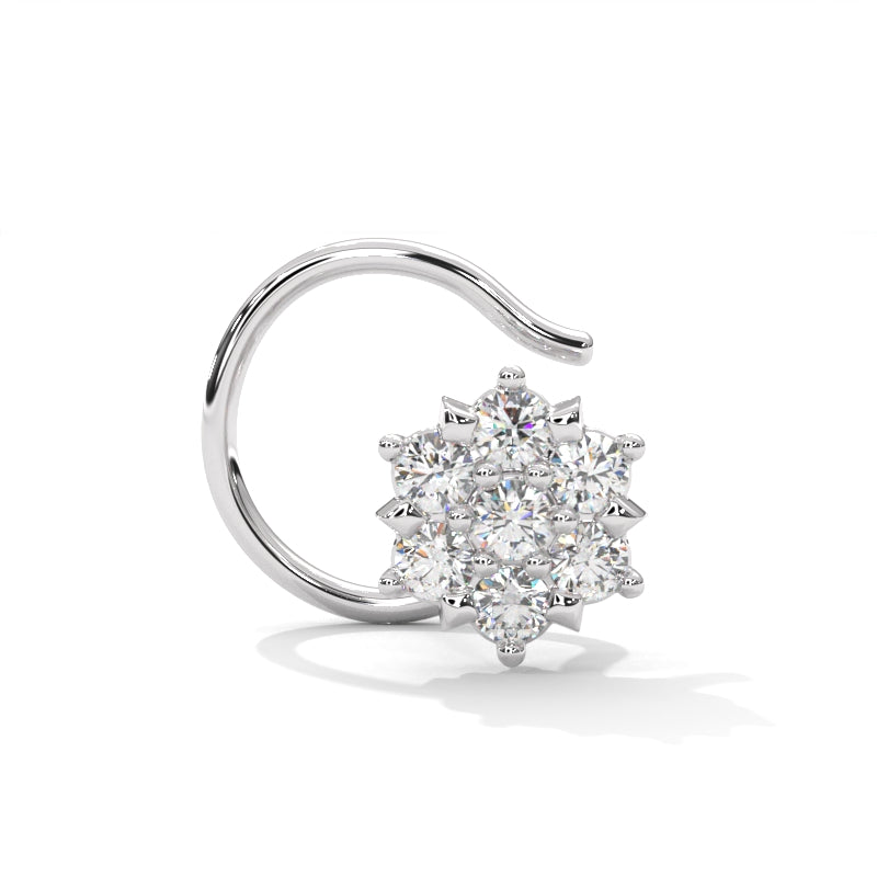 Minimalist Gemstone Silver Nose Pin For Women