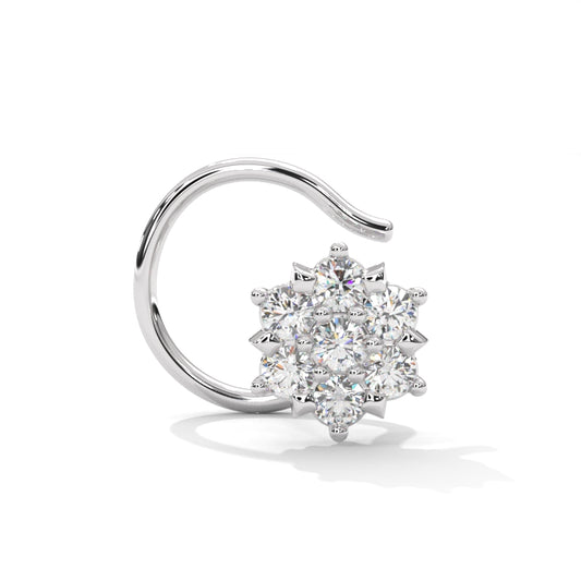Minimalist Gemstone Silver Nose Pin For Women