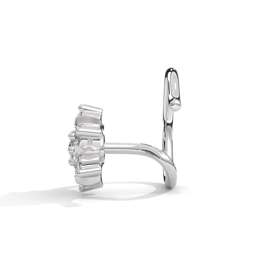 Minimalist Gemstone Silver Nose Pin For Women