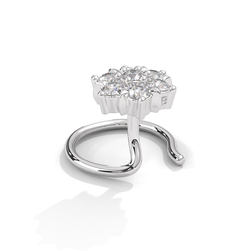 Minimalist Gemstone Silver Nose Pin For Women