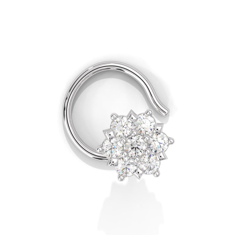Minimalist Gemstone Silver Nose Pin For Women